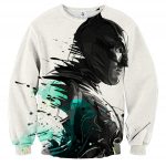 Cool Paint Art Design Batman Print On White Sweatshirt - Superheroes Gears