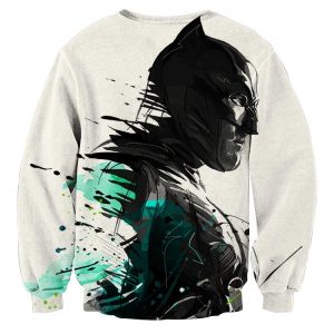 Cool Paint Art Design Batman Print On White Sweatshirt - Superheroes Gears