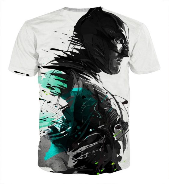 Cool Paint Art Design Batman Print On White T-Shirt - Superheroes Gears
