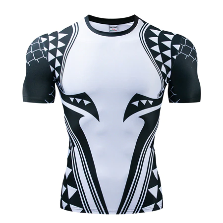 DC Aquaman White Short Sleeve Cosplay Compression 3D T-Shirt