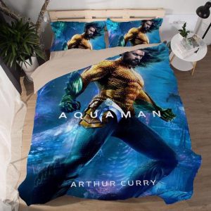 DC Arthur Curry Aquaman Movie Golden Suit Bedding Set