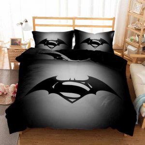 DC Combined Batman And Superman Logo Black Bedding Set