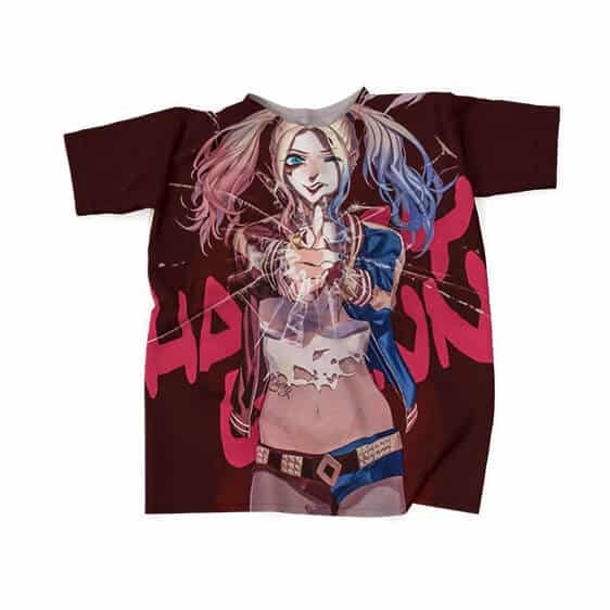 DC Comics Harley Quinn Cracked Glass Suicide Squad 3D T-shirt