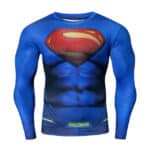 DC Superman Inspired Blue 3D Printed Compression Training Long Sleeves T-shirt