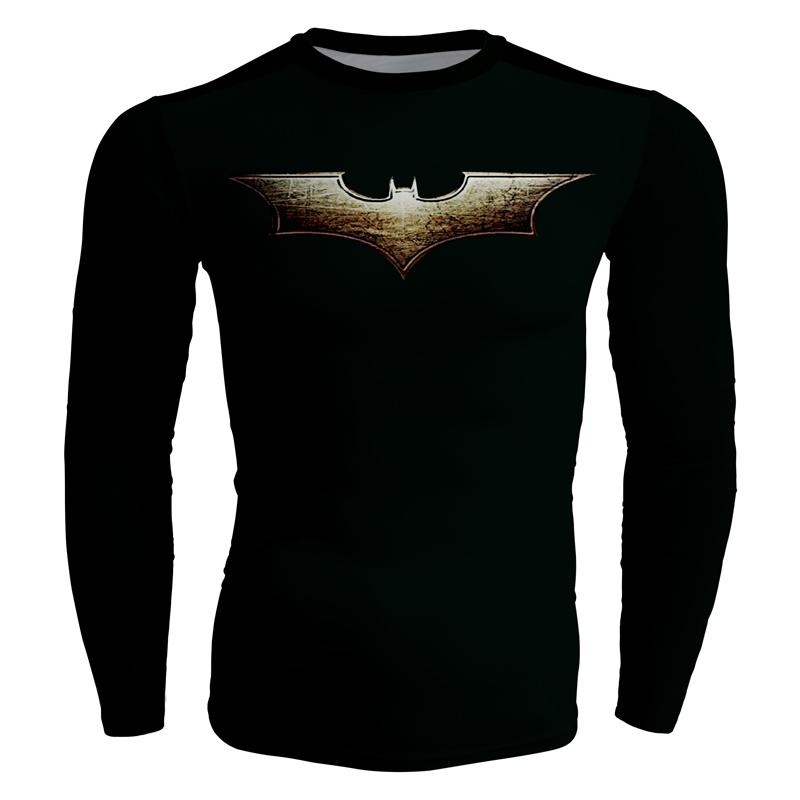 Batman Superhero Long Sleeves 3D Print Cool Workout T-shirt