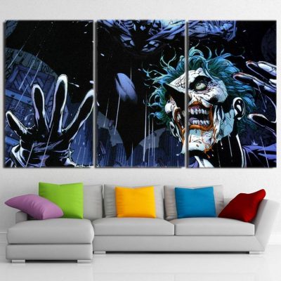 DC Comic Joker Afraid With Batman Design 3pcs Canvas Print
