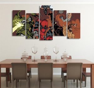 DC Comics Deadpool & Doctor Doom 5pcs Wall Art Canvas Print