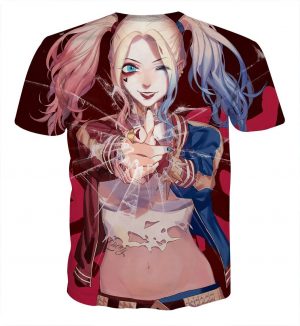 DC Comics Harley Quinn Cracked Glass Suicide Squad 3D T-shirt - Superheroes Gears