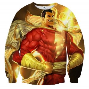DC Comics Powerful Captain Marvel Shazam Golden Sweatshirt
