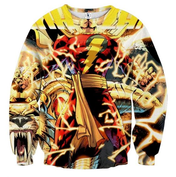 DC Comics Shazam Godly Lightning Blasts 3D Print Sweatshirt