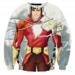 DC Comics Superhero Shazam Stylish White Sweatshirt