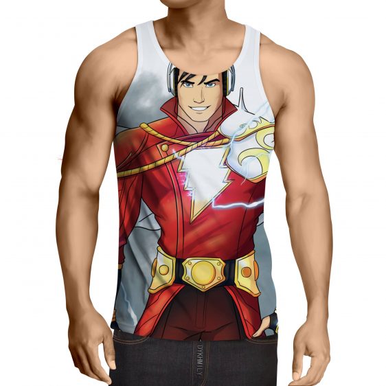 DC Comics Superhero Shazam Stylish White Tank Top