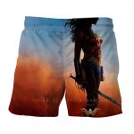 DC Comics Wonder Woman Standing Silhouette Sunset Sky Boardshorts