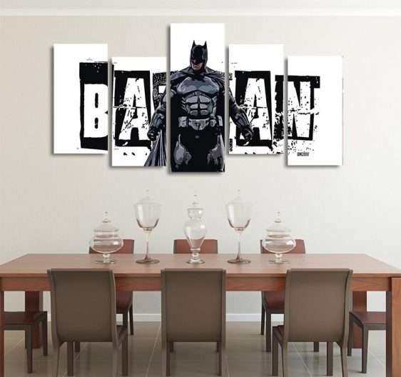 DC Cool Batman Pose Black & White Banner 5pcs Canvas Print