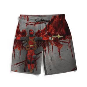 Deadpool Guns Holding Bloody Wings Shorts