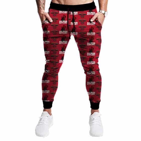 Deadpool Maximum Effort Cool and Awesome Crimson Joggers