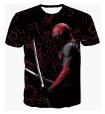 Deadpool Dual Katana Ready Fight Blood Pattern Dope T-Shirt - Superheroes Gears