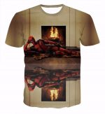 Deadpool Lying Seductive Furnace Marvel DC Theme T-Shirt - Superheroes Gears