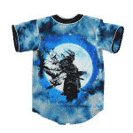 Fierce Samurai Blue and Black Tie Dye Baseball Jersey Back