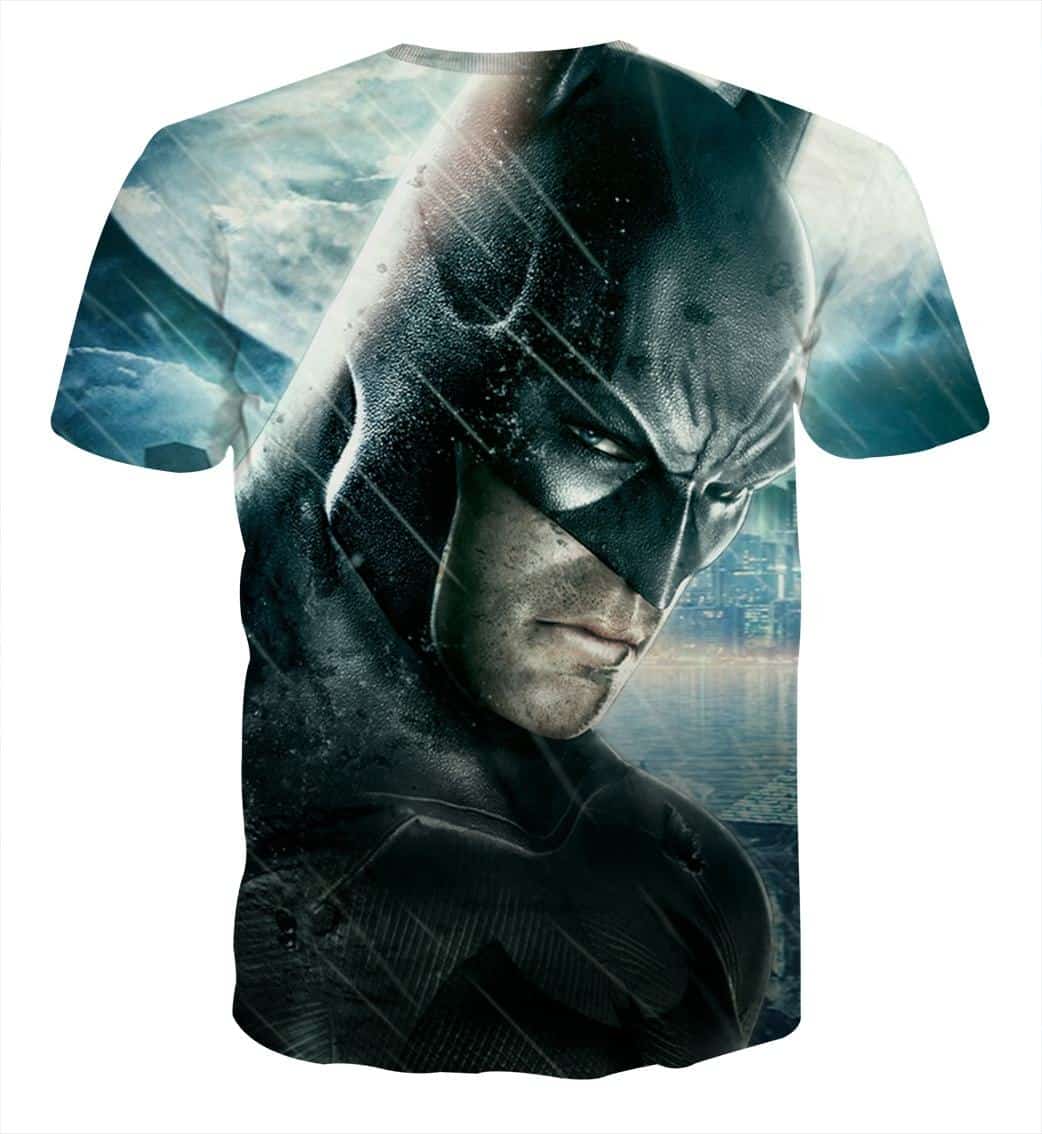 Fierce Batman Face Shot Under The Rain Full Print T-Shirt