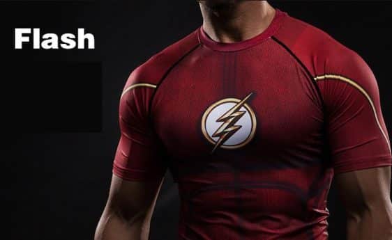 Flash DC The Superhero Athletic Compression Short Sleeves Slim Fit T-shirt - Superheroes Gears