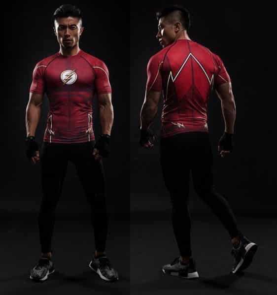 Flash DC The Superhero Athletic Compression Short Sleeves Slim Fit T-shirt - Superheroes Gears