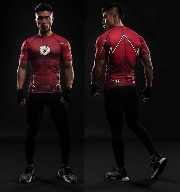 Flash DC The Superhero Athletic Compression Short Sleeves Slim Fit