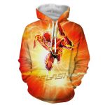 Flash The Fastest Man Alive Cartoon Design Orange Hoodie