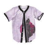 Full Moon Samurai Purple White Tie Dye Baseball Jersey