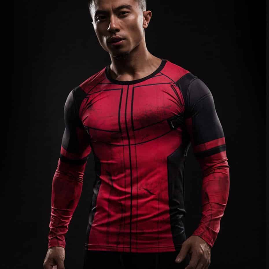 Funny Deadpool 3D Compression Long Sleeves Fitness Printed T-shirt -  Superheroes Gears