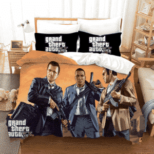 GTA 5 Michael Franklin Trevor Main Characters Bedding Set