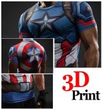 Captain America Civil War 3D Workout Compression Short Sleeves T-shirt - Superheroes Gears