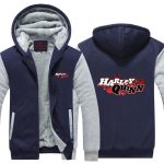 Harley Quinn Logo Name Symbol Vibrant Print Hooded Jacket - Superheroes Gears