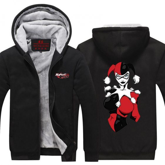 Harley Quinn Sexy Portrait Dope Design Hooded Jacket - Superheroes Gears