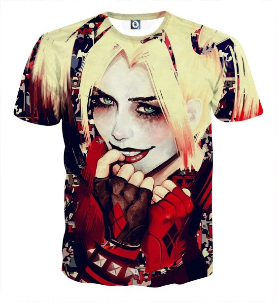 Harley Quinn Smiling Yellow Hair Suicide Squad Cool T-shirt