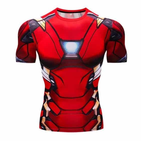 Iron Man Marvel Superheroes Costume 3D Compression Training T-shirt