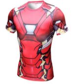 Iron Man Red Armor Suit Short Sleeves Compression T-Shirt