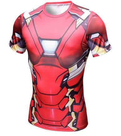 Iron Man Red Armor Suit Short Sleeves Compression T-Shirt - Superheroes ...