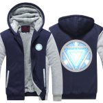 Iron Man Avengers Arc Reactor Blue Symbol Hooded Jacket - Superheroes Gears