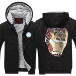 Iron Man Avengers Big Mask Typographic Pattern Hooded Jacket - Superheroes Gears