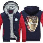 Iron Man Avengers Big Mask Typographic Pattern Hooded Jacket - Superheroes Gears
