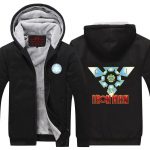 Iron Man Avengers Designed Blue Arc Reactor Hooded Jacket - Superheroes Gears