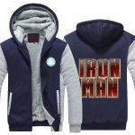 Iron Man Big Red Gold Centered Logo Avengers Hooded Jacket - Superheroes Gears