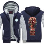 Iron Man Big Red Gold Mask Logo Avengers Hooded Jacket - Superheroes Gears