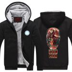 Iron Man Big Red Gold Mask Logo Avengers Hooded Jacket - Superheroes Gears