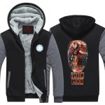 Iron Man Big Red Gold Mask Logo Avengers Hooded Jacket - Superheroes Gears