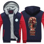 Iron Man Big Red Gold Mask Logo Avengers Hooded Jacket - Superheroes Gears