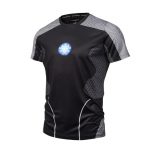 Iron Man Chest Arc Reactor Compression Short Sleeves T-shirt