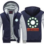 Iron Man Green Arc Reactor & Letter Symbol Hooded Jacket - Superheroes Gears