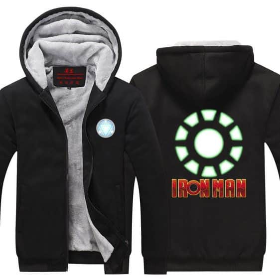 Iron Man Green Arc Reactor & Letter Symbol Hooded Jacket - Superheroes Gears